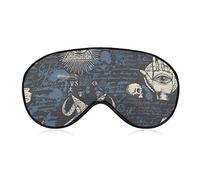 Masque pour les yeux rétro franc-maçonnerie et satanisme avec sangle réglable pour les yeux bandés pour les voyages en avion