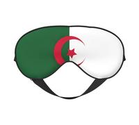 Masque pour les yeux réversible avec drapeau de l'Algérie - Double face - Occultant - Réglable - Doux - Pour le sommeil et le voyage