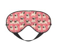 Masque pour les yeux réversible avec motif carlin - Double face - Réglable - Doux - Pour le sommeil et le voyage