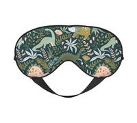 Masque pour les yeux réversible avec motif dinosaure mignon et occultant double face - Réglable - Doux - Pour dormir et voyager