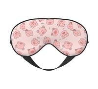 Masque pour les yeux réversible double face avec motif cochon rose