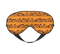 Masque pour les yeux réversible double face avec motif d'animaux africains - Réglable - Doux - Pour le sommeil et la sieste