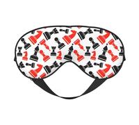Masque pour les yeux réversible double face avec motif d'échecs - Masque occultant réglable et doux pour le sommeil - Couverture de sieste de voyage