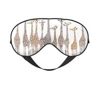 Masque pour les yeux réversible double face avec motif girafes mignonnes et humoristiques - Réglable - Doux - Pour dormir et voyager