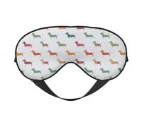 Masque pour les yeux réversible double face avec motif teckel mignon et réglable