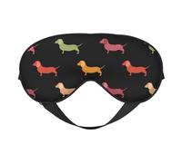 Masque pour les yeux réversible double face avec motif teckel mignon et réglable