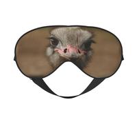 Masque pour les yeux réversible en forme d'autruche - Double face - Réglable - Doux - Pour le sommeil et la sieste