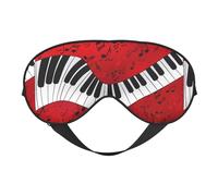 Masque pour les yeux réversible motif notes de musique piano double face occultant réglable doux sommeil voyage couverture de sieste
