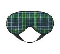 Masque pour les yeux réversible Motif tartan écossais Bleu