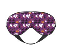 Masque pour les yeux réversible violet pour Halloween, motif horreur, polyvalent, pour la méditation et le voyage, unisexe