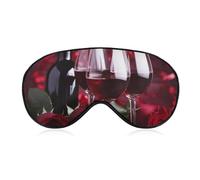 Masque pour les yeux roses et lunettes de vin rouge, masque de sommeil latéral léger, masque de sommeil, coussinet nasal et bande élastique pour enfants, femmes et hommes