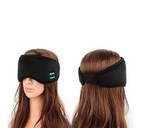 Masque pour les yeux sans fil Bluetooth 5.0, communication musicale, ombrage de lumière, masque occultant pour dormir, voyage, méditation, hommes et femmes (Noir)