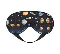 Masque pour les yeux Saturn Jupiter Earth doux, imprimé sur toute la surface, 96 % polyester, 4 % élasthanne