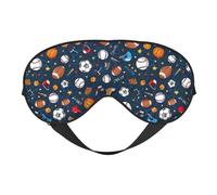 Masque pour les yeux souple réversible pour la méditation et les voyages Motif jeu de baseball sportif Unisexe