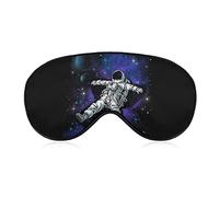 Masque pour les yeux super doux et doux pour hommes, femmes et enfants, Trippy Space Chilling Astronaut Drinks Psychedelic Art Sleeping Mask for Night Sleep Travel Yoga, BlockLight lavable en machine