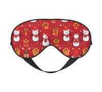 Masque pour les yeux ultra doux avec imprimé bonhomme de neige - Bloque la lumière - Pour un sommeil profond, un voyage ou une utilisation à la maison