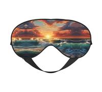 Masque pour les yeux ultra doux avec imprimé paysage océanique et coucher de soleil bloquant la lumière pour un sommeil profond en voyage à la maison