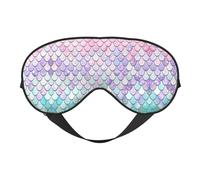 Masque pour les yeux ultra doux avec imprimé thé bleu pastel sirène rose violet turquoise pour un sommeil profond en voyage à la maison