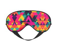 Masque pour les yeux ultra doux avec imprimé triangle coloré bloquant la lumière pour un sommeil profond, voyage, utilisation à la maison