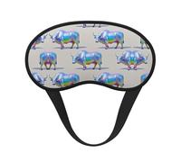 Masque pour les yeux ultra-doux et mignon en forme de bovin néon avec sangle élastique pour les siestes, les jeux de bandeau sur les yeux en avion - Masque sans pression