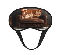Masque pour les yeux unisexe lavable en cuir de vache marron pour la maison, l'hôtel, le camping