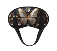 Masque pour les yeux universel et léger avec papillons dorés et blancs : idéal pour les voyages, les siestes de bureau et le travail de quart de travail. Fournit un environnement de sommeil