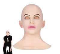 Masque principal réaliste - Masque en latex nu pour femmes, coiffe masquée | Visible Facial Cover News Costume Prop pour la fête et jouer au rôle de jeu avec une conception efficace