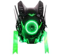 Masque Punk, Casque Cool à lumière Ronde LED, Masque cybernétique de Style futuriste Techwear pour fête, Festival de Musique, Cosplay, cybernétique, Casque Cool, futuriste
