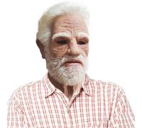 Masque réaliste de vieil homme en latex réaliste pour Halloween | Casque effrayant réglable pour fête, maison hantée, carnaval, événements, théâtre, Noël