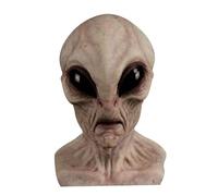 Masque réaliste extraterrestre | Masque intégral d'alien effrayant | Chapeau de cosplay d'Halloween en latex | Parfait pour Halloween, Noël, Pâques et carnaval - Accessoire de costume extraterrestre