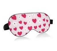 Masque réglable en tissu rafraîchissant pour les yeux | Masque pour les yeux portable en coton rembourré doux sans pression sur le pont de nez Motif cœurs et fleurs Rouge