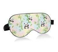 Masque réglable pour les yeux lavable en machine pour la relaxation en | Pandas Rainbow Masque de voyage respirant rembourré en coton doux pour toutes les saisons