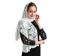 Masque religieux Mantilla voile catholique Mantilla Orthodoxe Voile v25 (, ivoire, 48‘’ long
