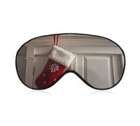 Masque respirant pour les yeux avec bas de Noël imprimé doux avec sangle réglable - Cache-yeux bloquant la lumière - Pour sieste au bureau, voyage