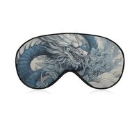 Masque respirant pour les yeux avec motif de dragon imprimé doux avec sangle réglable - Cache-yeux bloquant la lumière - Pour sieste au bureau, voyage