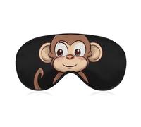 Masque respirant pour les yeux avec motif singe marron avec sangle réglable - Cache-yeux bloquant la lumière - Pour sieste au bureau, voyage