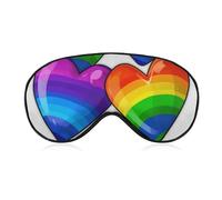Masque respirant pour les yeux de la Gay Pride avec cœurs imprimés et sangle réglable pour bloquer la lumière pour la sieste au bureau, les voyages