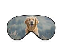 Masque respirant pour les yeux Golden Retriever - Motif chien - Doux - Avec sangle réglable - Cache-les yeux - Bloque la lumière - Pour la sieste au bureau, les voyages