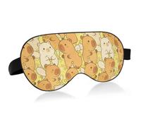 Masque respirant pour les yeux lavable en machine | Masque de voyage respirant pour les yeux Capybaras et abeilles avec impression sur une seule face