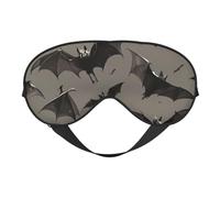 Masque respirant pour les yeux motif chauve-souris d'Halloween gris pour l'extérieur, le camping, la méditation, le yoga
