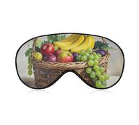 Masque respirant pour les yeux - Motif fruits frais dans le panier - Masque de sommeil doux avec sangle réglable - Cache-yeux bloquant la lumière - Pour sieste au bureau, voyage
