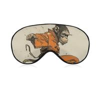 Masque respirant pour les yeux orange imprimé singe doux pour dormir avec sangle réglable cache-yeux cache-yeux cache-yeux bloquant la lumière pour la sieste au bureau, les voyages
