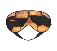 Masque respirant pour les yeux sur verre à vin rouge avec imprimé Cheers - Idéal pour le camping, la méditation, le yoga