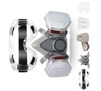 Masque Respirateur De Sécurité Avec Lunettes Cotons Filtrantes Et Bouchons D'oreille Pour Vapeurs Organiques Soudage Ponçage La Peinture Travail Du Bois Respirateur Réutilisable