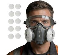 Masque Respiratoire Intégral,Écran facial intégral avec lunettes | Masque anti-poussière pour le bois - pour Menuiserie Peinture Soudure Meulage