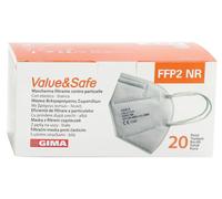 Gima Masque filtrant Value&Safe 20733 - FFP2 5 couches blanc, pliable, ergonomique, 20 pièces