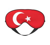 Masque réversible pour les yeux avec drapeau de la Turquie - Double face - Occultant - Réglable - Doux - Pour le sommeil et le voyage