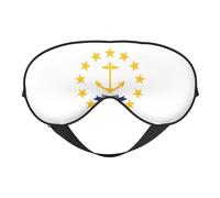 Masque réversible pour les yeux avec drapeau de l'État du Rhode Island - Double face - Réglable - Doux - Pour dormir et voyager