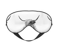 Masque réversible pour les yeux avec motif vache - Double face - Réglable - Doux - Pour dormir et voyager
