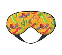 Masque réversible pour les yeux en forme de cactus et de piment - Double face - Réglable - Doux - Pour le sommeil et la sieste